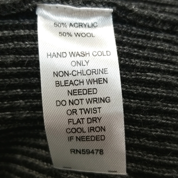 KENAR Black/Gray Pinstripe Wool/Acrylic Soft Fringe Tassel Skirt, size S - Picture 6 of 6